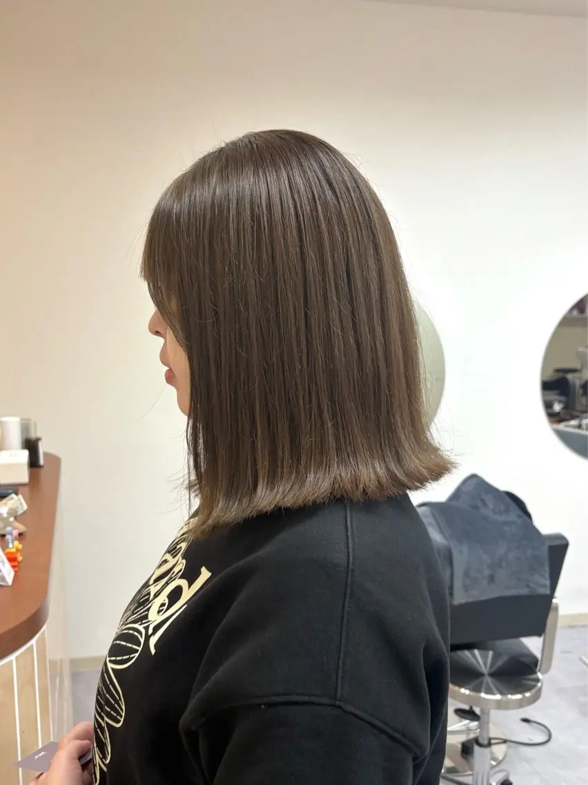 ミディアム カラー 髪質改善 カット ヘアカラー トリートメント ハル🌸柔色/ ブリーチなし/艶髪のヘアスタイル