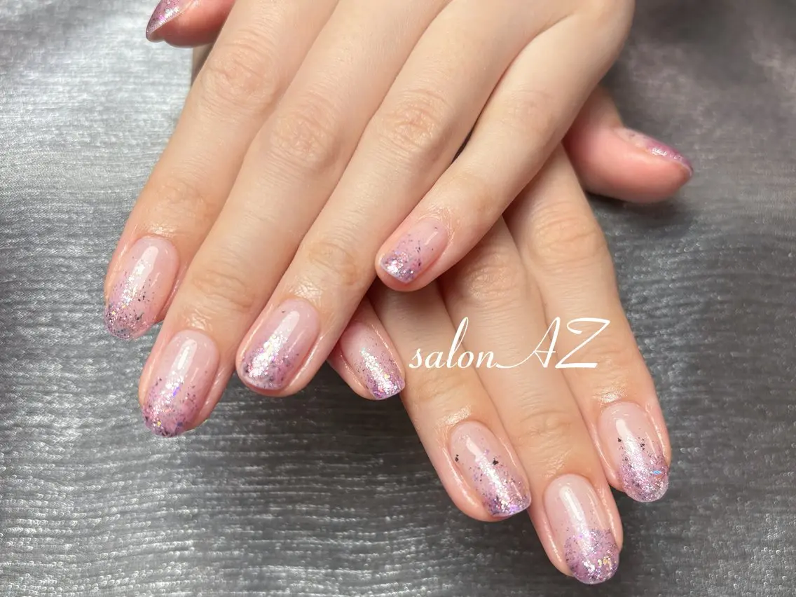 ネイル 長さ出し フットネイル フレンチネイル マグネットネイル ニュアンスネイル salon AZのネイルデザイン