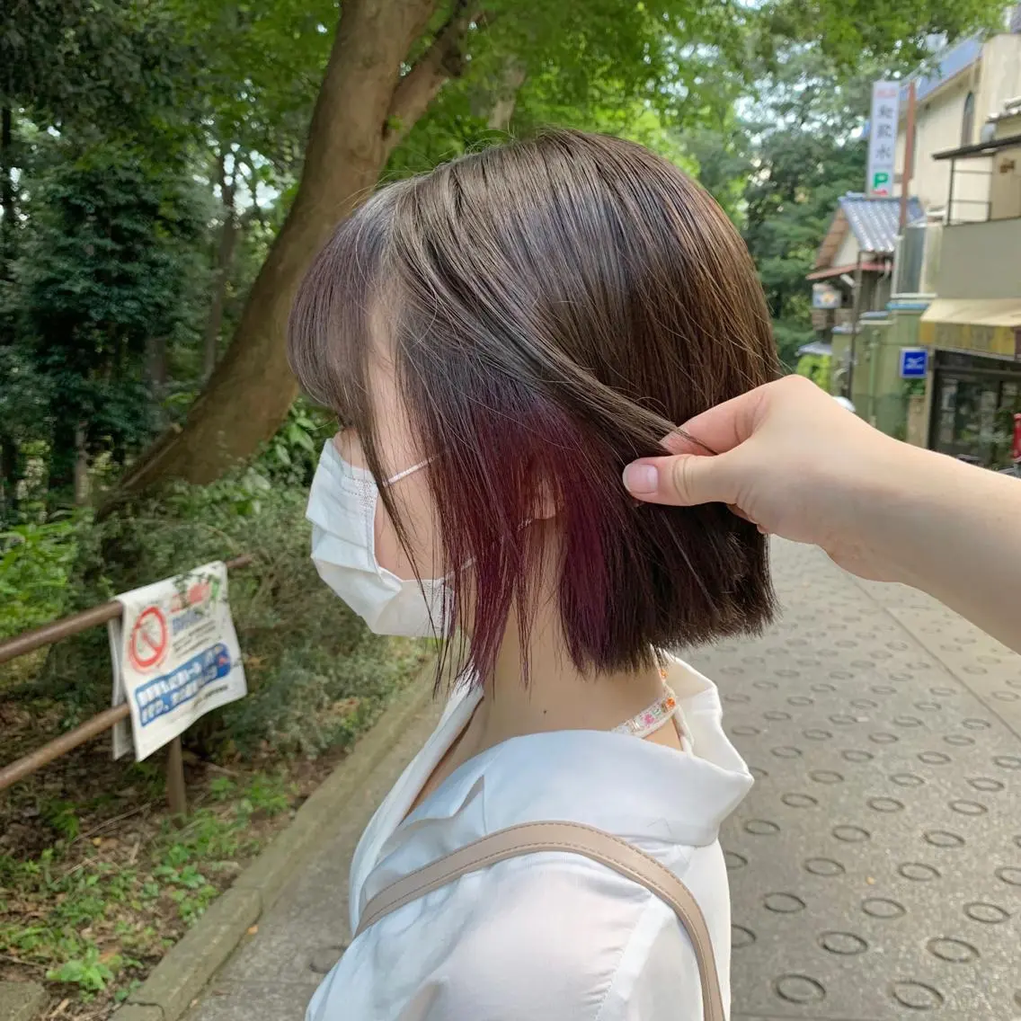 ミディアム カラー ピンクカラー ピンクパープル パープルカラー ヘアカラー トリートメント little 小濱彰太のヘアスタイル