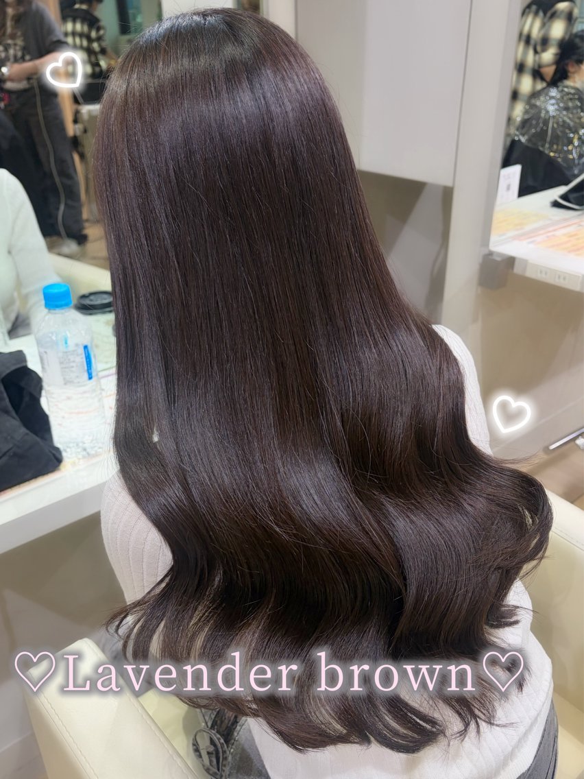 ロング カラー ブラウンカラー ラベンダーカラー トリートメント ヘアカラー トリートメント 艶カラー/レイヤー/ 顔周りカット♡こいみのヘアスタイル