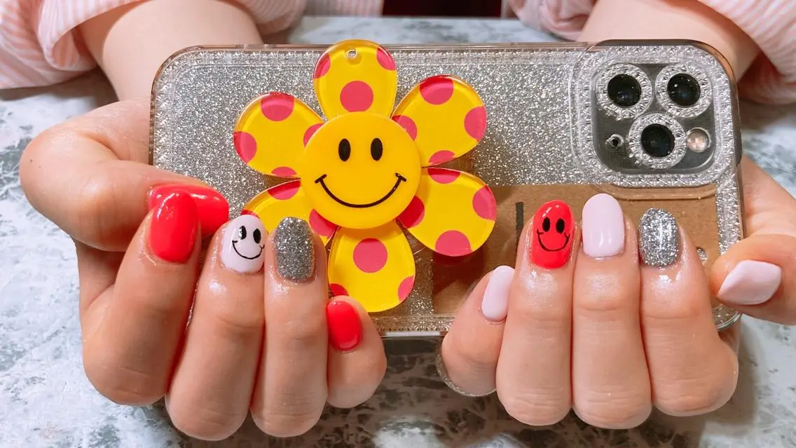 ネイル アートネイル 長さ出し ネイルケアサロン Campanulaのネイルデザイン