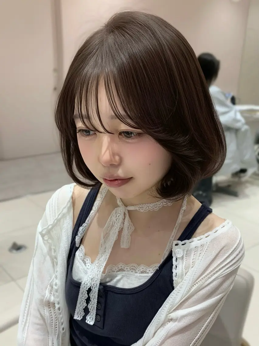 ミディアム カラー カット ヘアカラー トリートメント レイヤーカット/ 小塩 萌々香のヘアスタイル