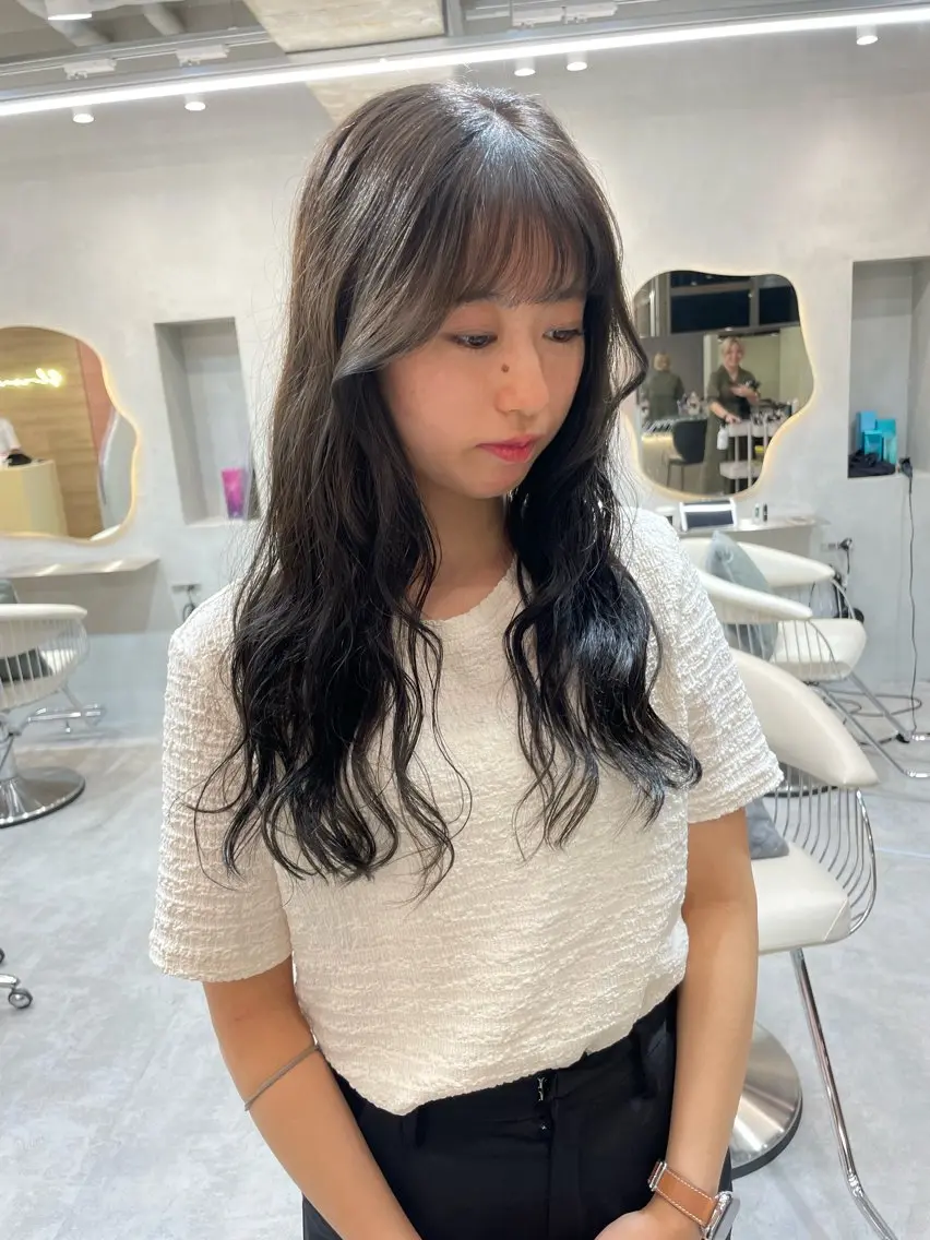 ロング パーマ レイヤー縮毛矯正 ささきすずね💗のヘアスタイル