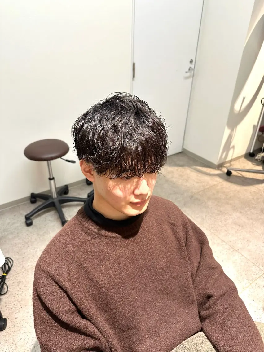 【ミニモ学割🌷メンズ】【U24】🍒 カット+シャドウパーマ⭐️(次回40%OFFクーポン付き)✨の写真