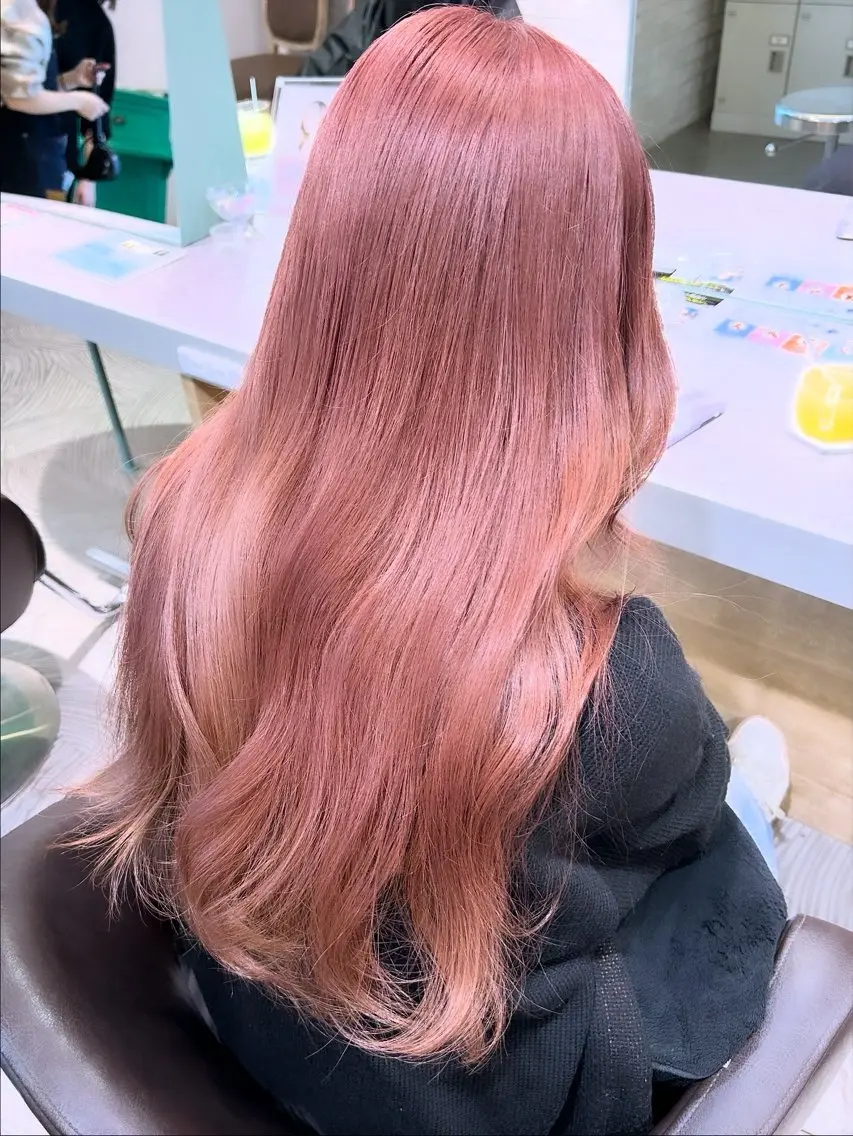 セミロング カラー ピンクカラー ヘアカラー ︎メンズカット✨セル ｢col大通り」🍀のヘアスタイル
