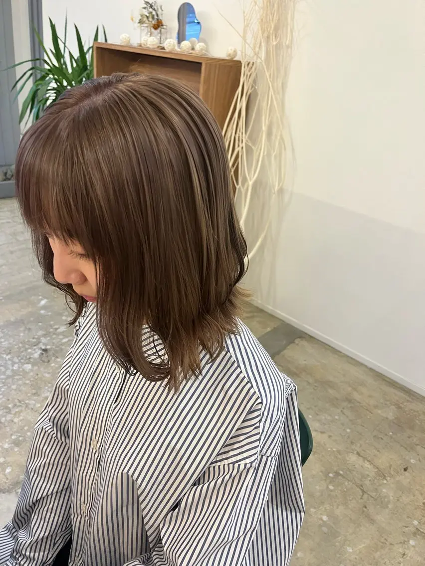 セミロング カラー ブリーチカラー特化 梅田中崎町/あかりのヘアスタイル