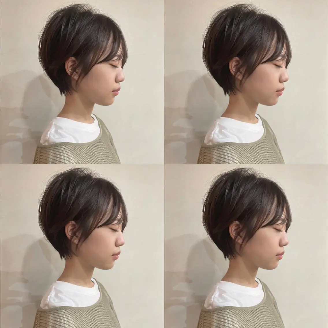 ショート カラー ショートボブ ハンサムショート 丸みショート デザインカラー ハイライトカラー カット ヘアカラー トリートメント 京都大人女性ショート 徒歩1分/秋山のヘアスタイル