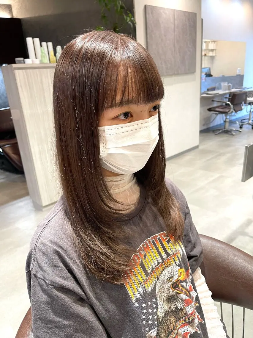 ロング 顔まわりレイヤー レイヤーカット 川口 颯也のヘアスタイル