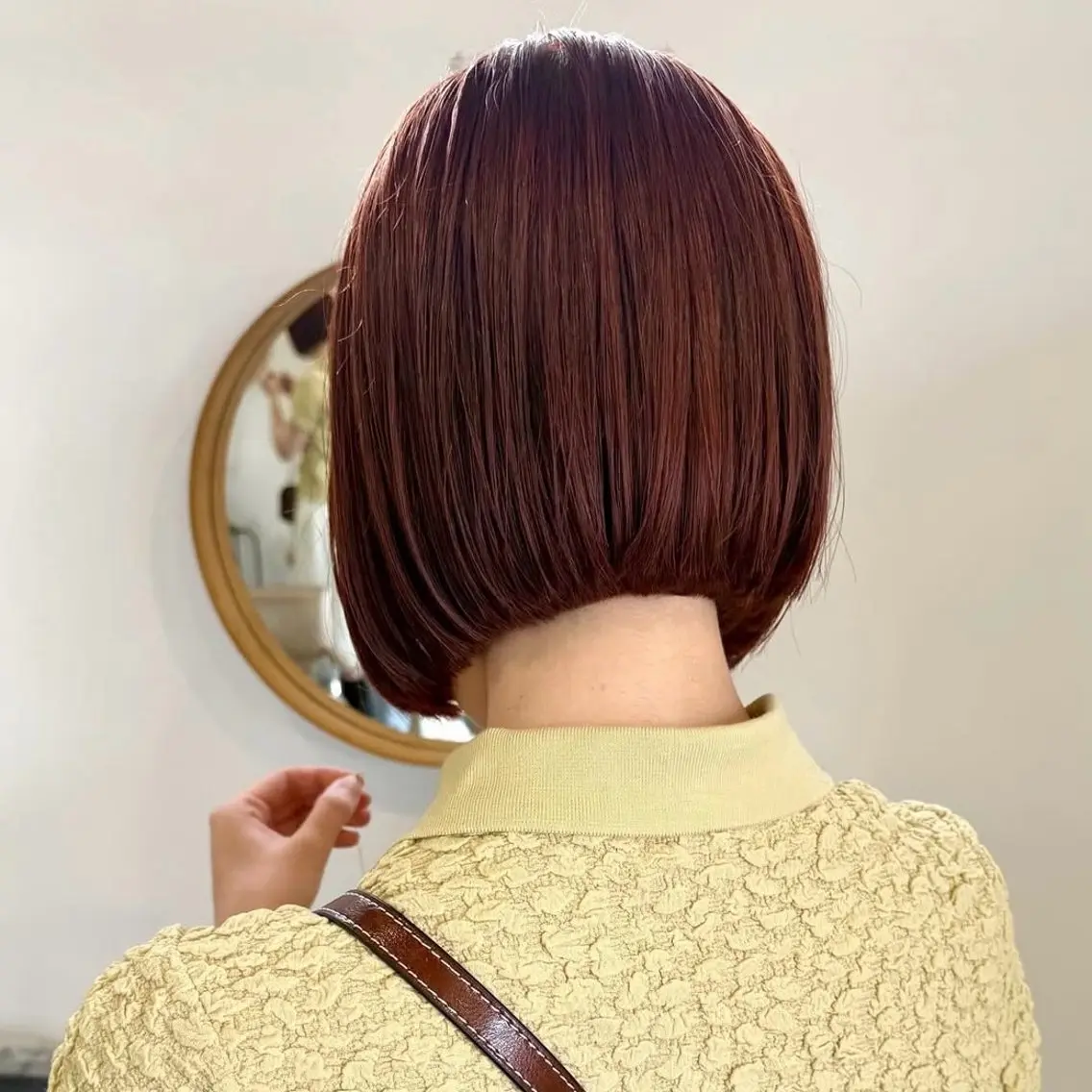 ミディアム カラー オレンジ ボブ カット ヘアカラー トリートメント ショート/ボブ kyokaのヘアスタイル