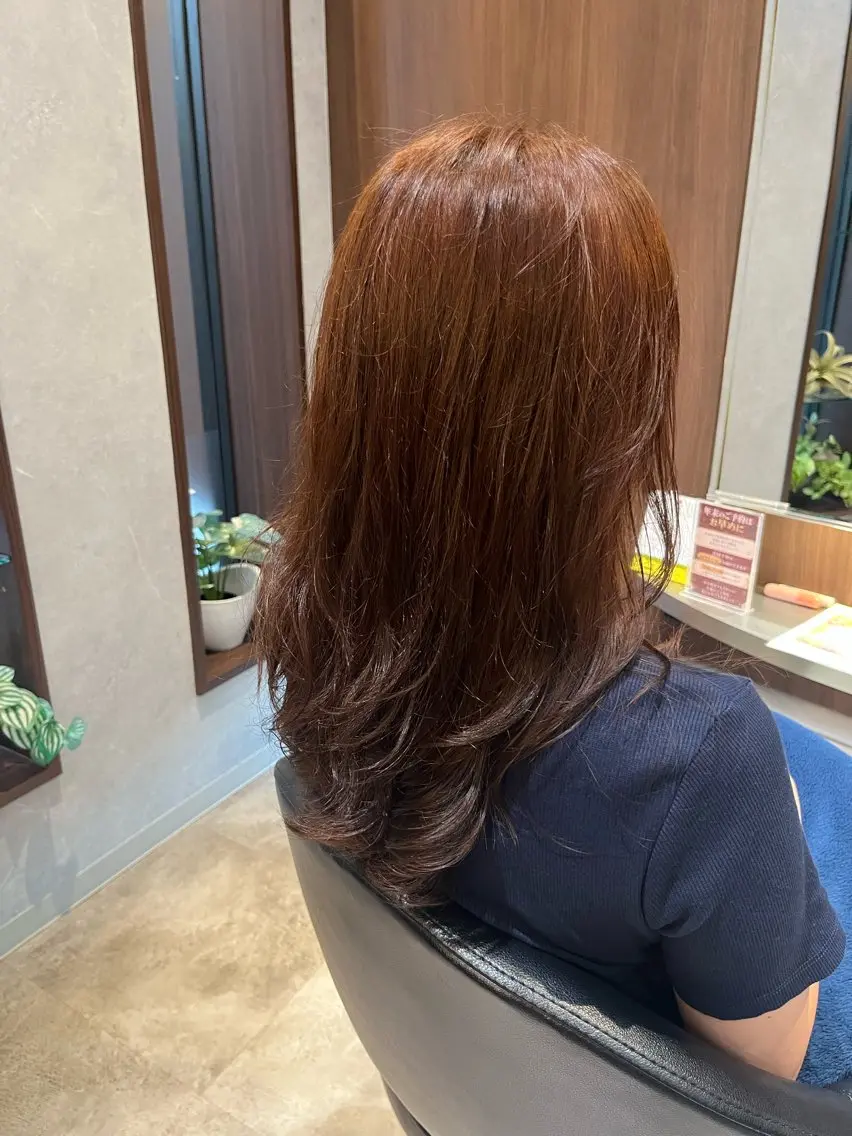 ロング カラー オレンジ 茨木 和泉のヘアスタイル