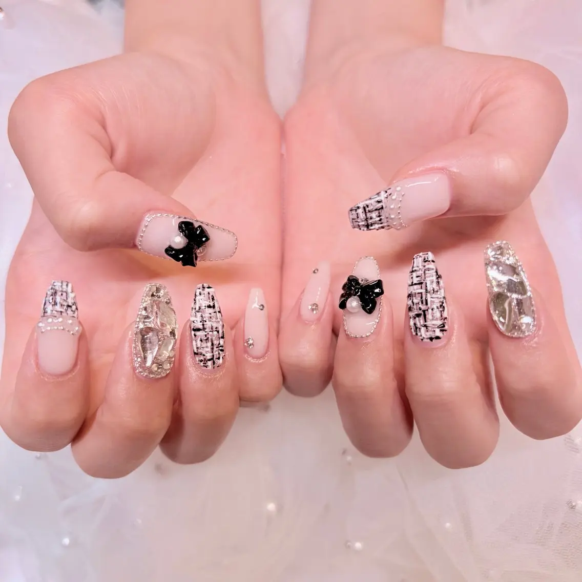ネイル ツイードネイル ハンドネイル nail salon e'mu💐のネイルデザイン