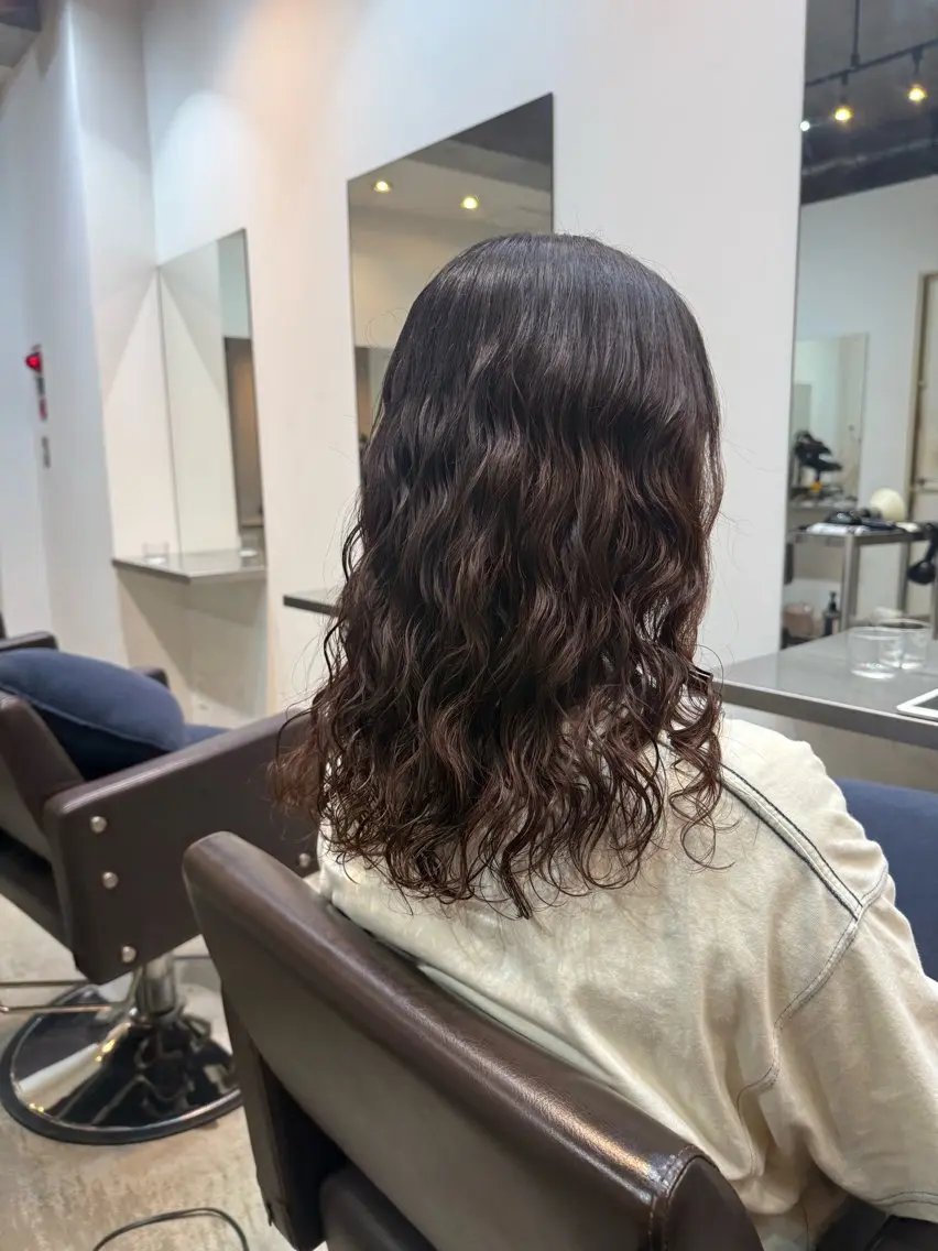 ミディアム 🌿朝5分でお洒落 パーマスタイル🌿のヘアスタイル