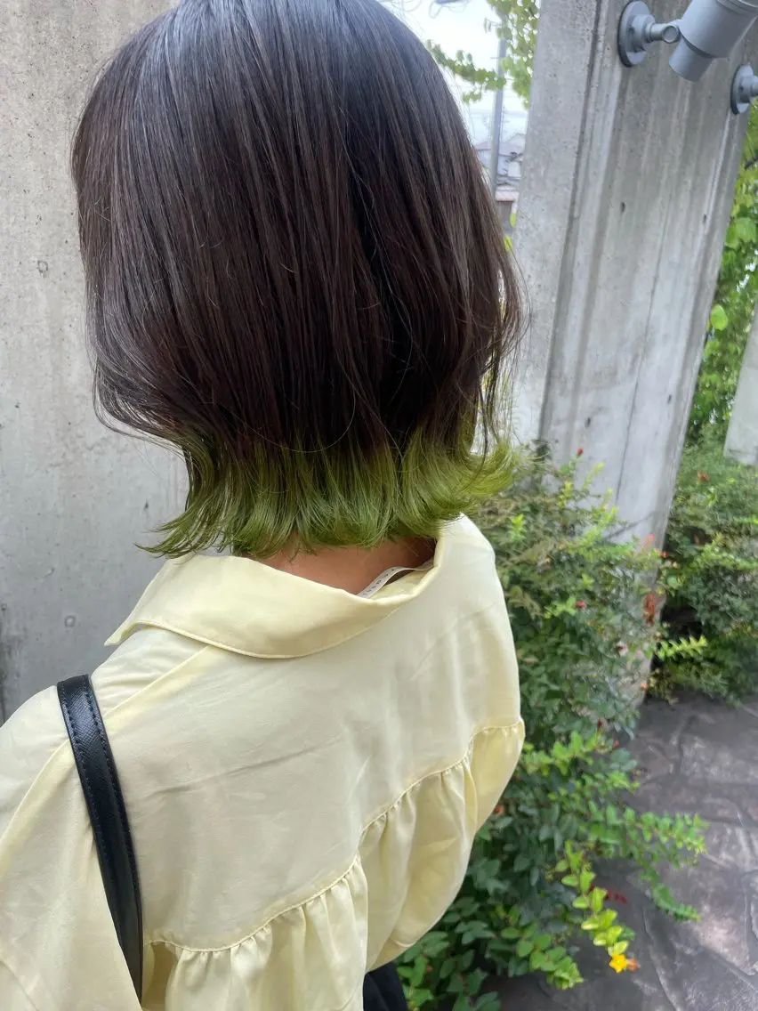 ミディアム カラー カット ヘアカラー ブランシェ神領店 笹原渚紗のヘアスタイル
