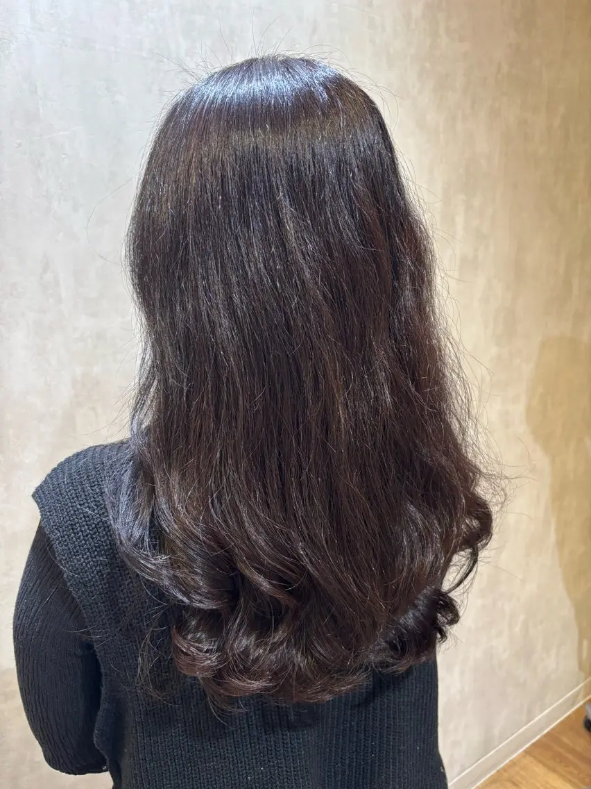 ロング カラー 透明感カラー グレージュ カット ヘアカラー トリートメント レイヤー/髪質改善 山口 恋のヘアスタイル