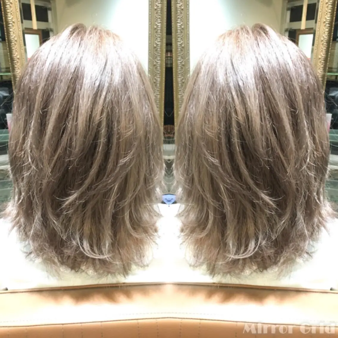 ミディアム カラー ベージュカラー ダブルカラー ミルクティーベージュ 北條 優輝のヘアスタイル