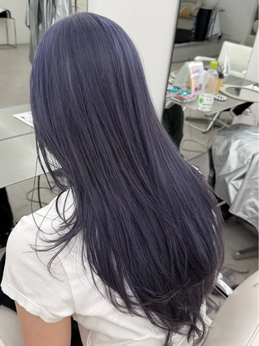 セミロング カット ヘアカラー トリートメント 割れない顔まわり× 小顔補正レイヤー難波のヘアスタイル
