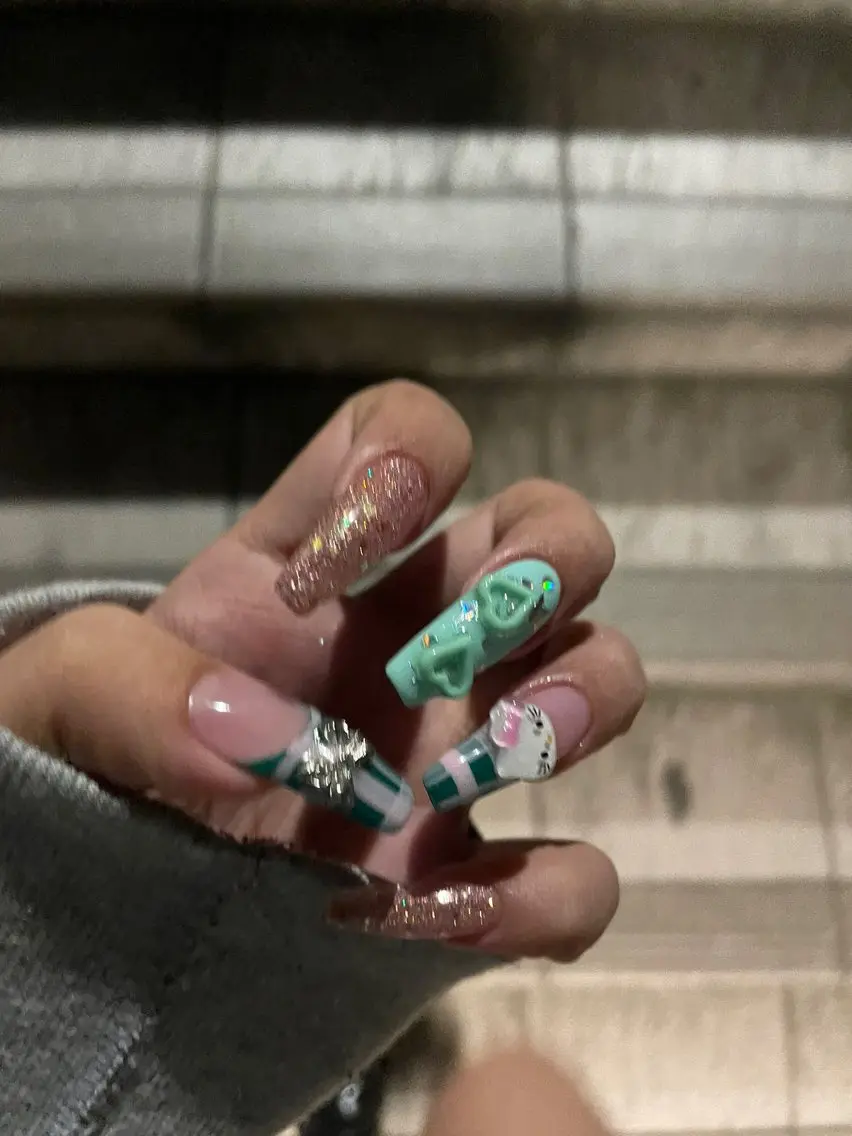 アクリル長さだし4本アートコース🩵の写真