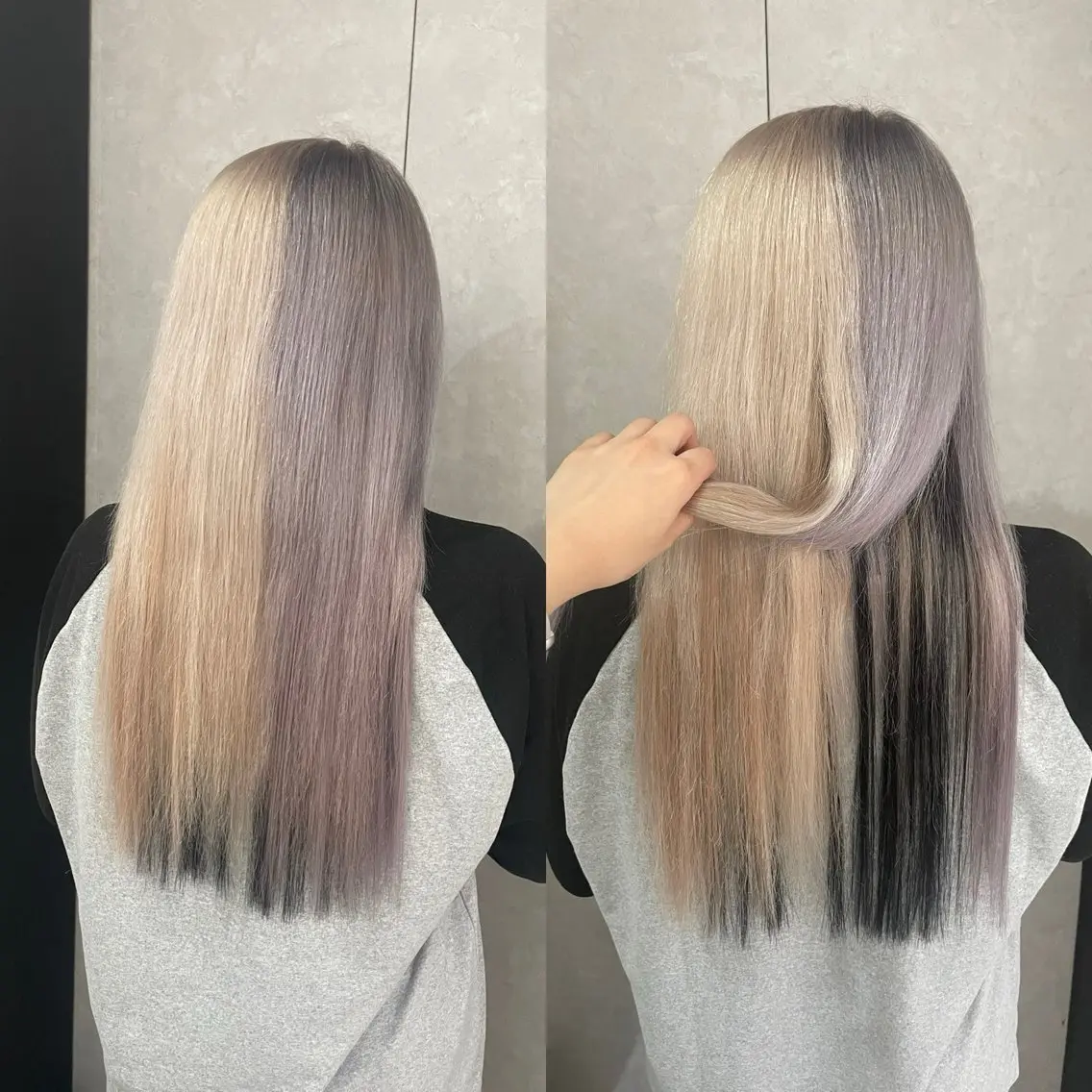 ロング カラー シールエクステ ダブルカラー インナーカラー エクステ ヘアカラー 🦋美髪／エクステ 🦋アベイクミのヘアスタイル