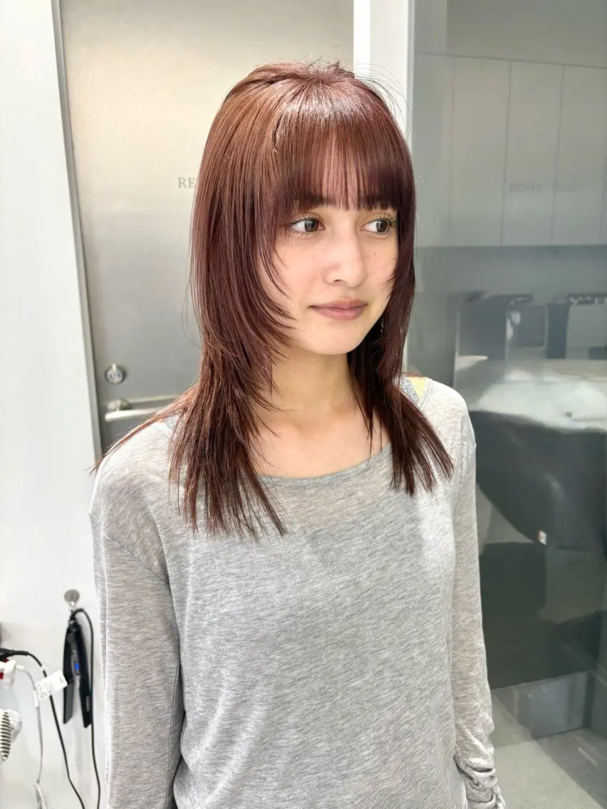 セミロング カラー カット ヘアカラー すぎもと さき⚡️ レイヤー･*パーマのヘアスタイル
