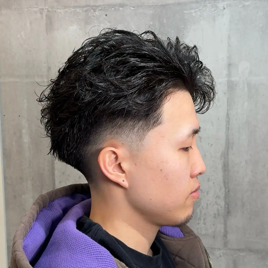 ショート パーマ ヘアアレンジ メンズ メンズ専門🥸 フェード特化　涼太のヘアスタイル