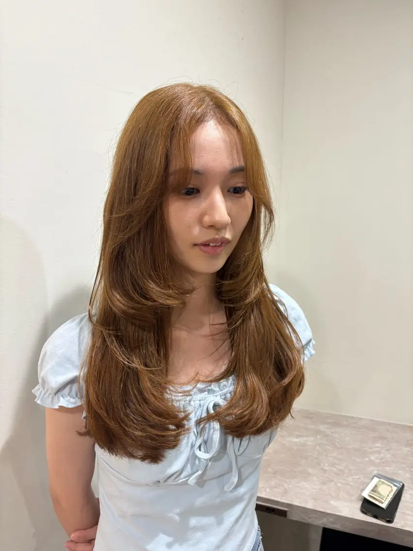 ロング カラー ハイレイヤー レイヤーカット カット ヘアカラー 🎀韓国レイヤー/透 明感カラー/airiのヘアスタイル