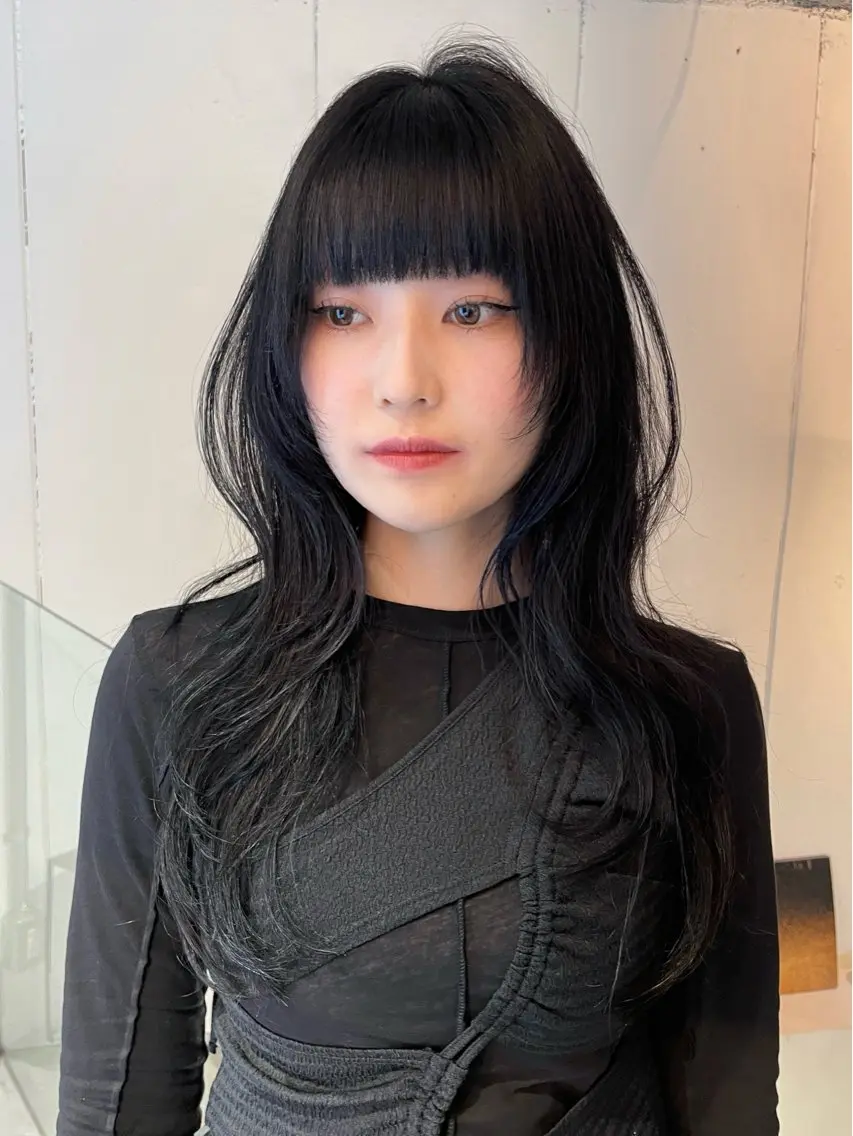 ロング カラー ハッシュカット レイヤーカット カット ヘアカラー トリートメント 🎀透明感カラー 韓国ヘア🎀mahoのヘアスタイル