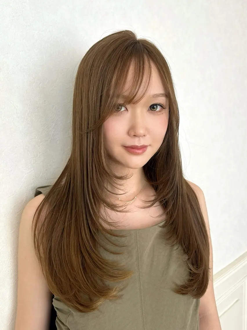 ロング カット トリートメント 透明感ブリーチなし Wカラー / 田村のヘアスタイル