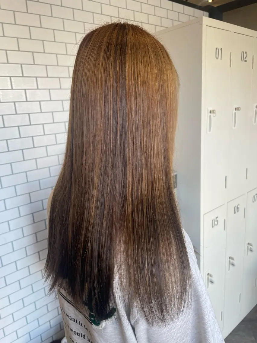 ロング カラー ブリーチ ブリーチなしカラー haf店長 ✂︎タカハシレン✂︎のヘアスタイル