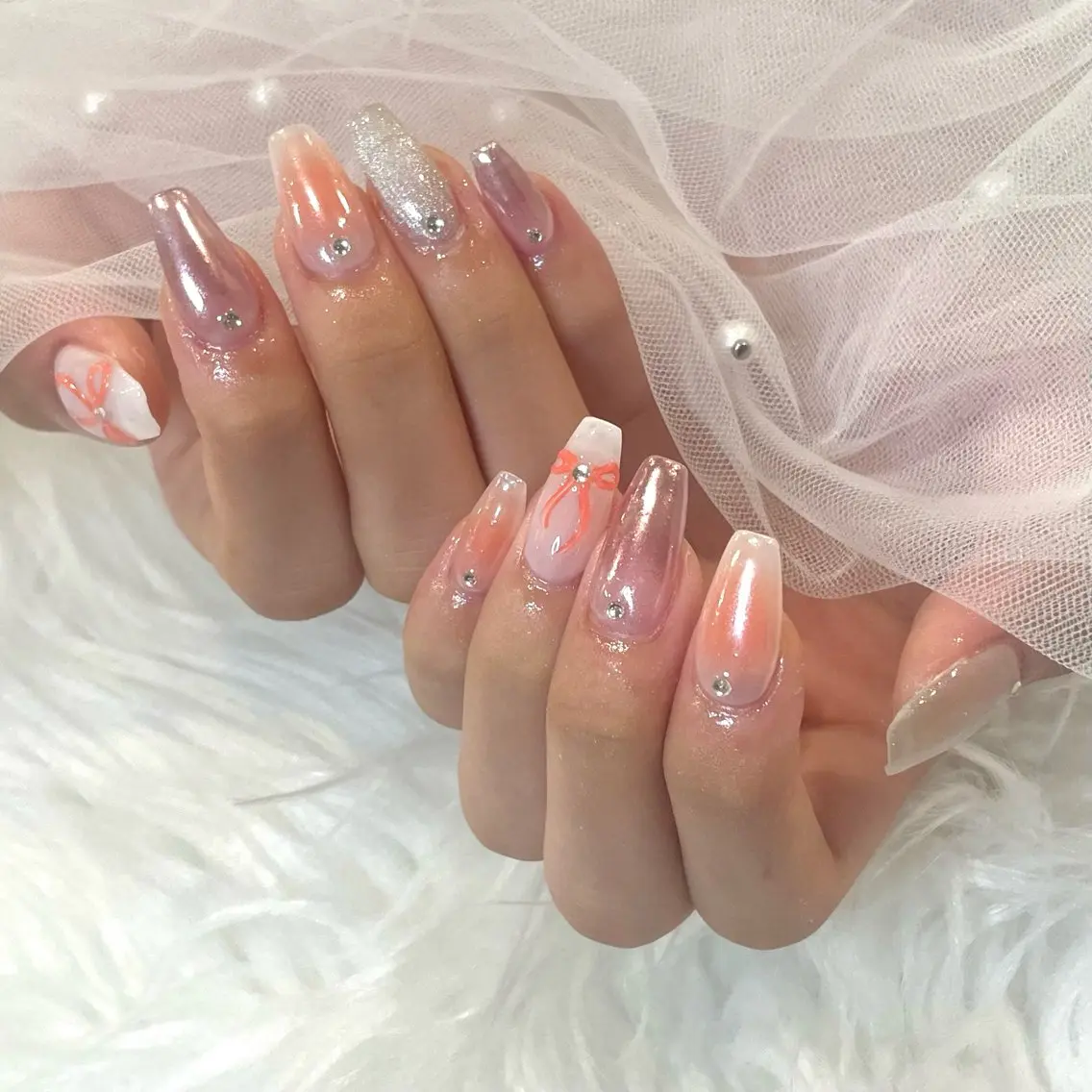 ネイル マグネットネイル ミラーネイル yurika 🌷.*･ﾟのネイルデザイン