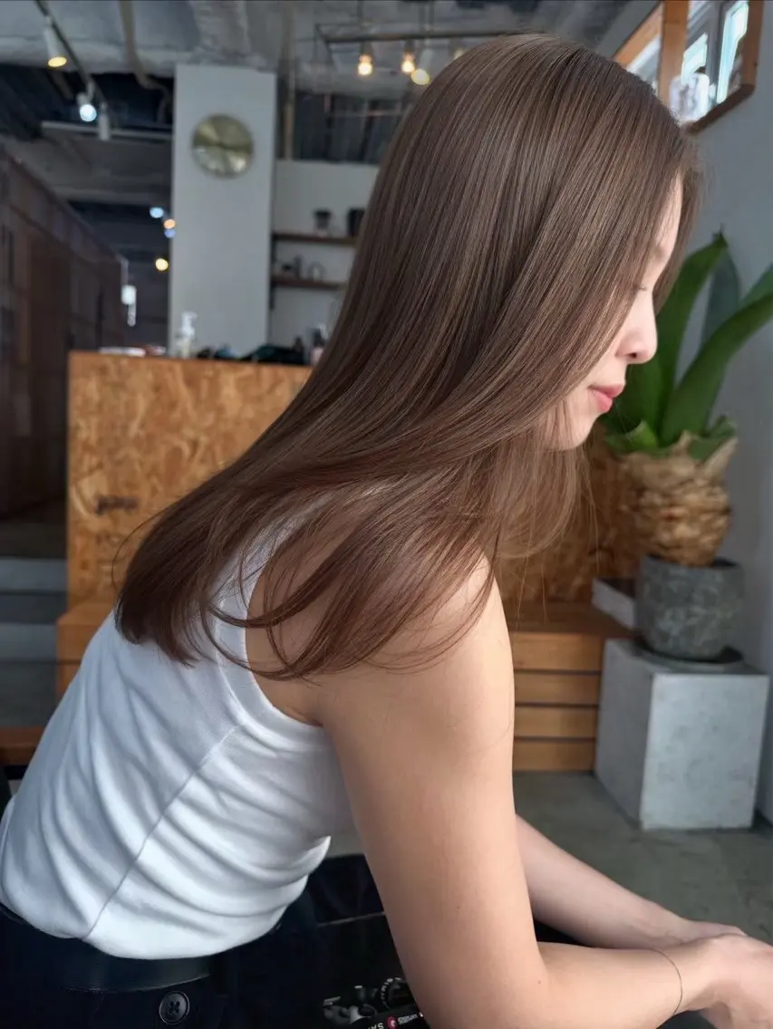 ロング カラー カット ヘアカラー トリートメント まさと/ヘーゼルベー ジュ/レイヤーカットのヘアスタイル