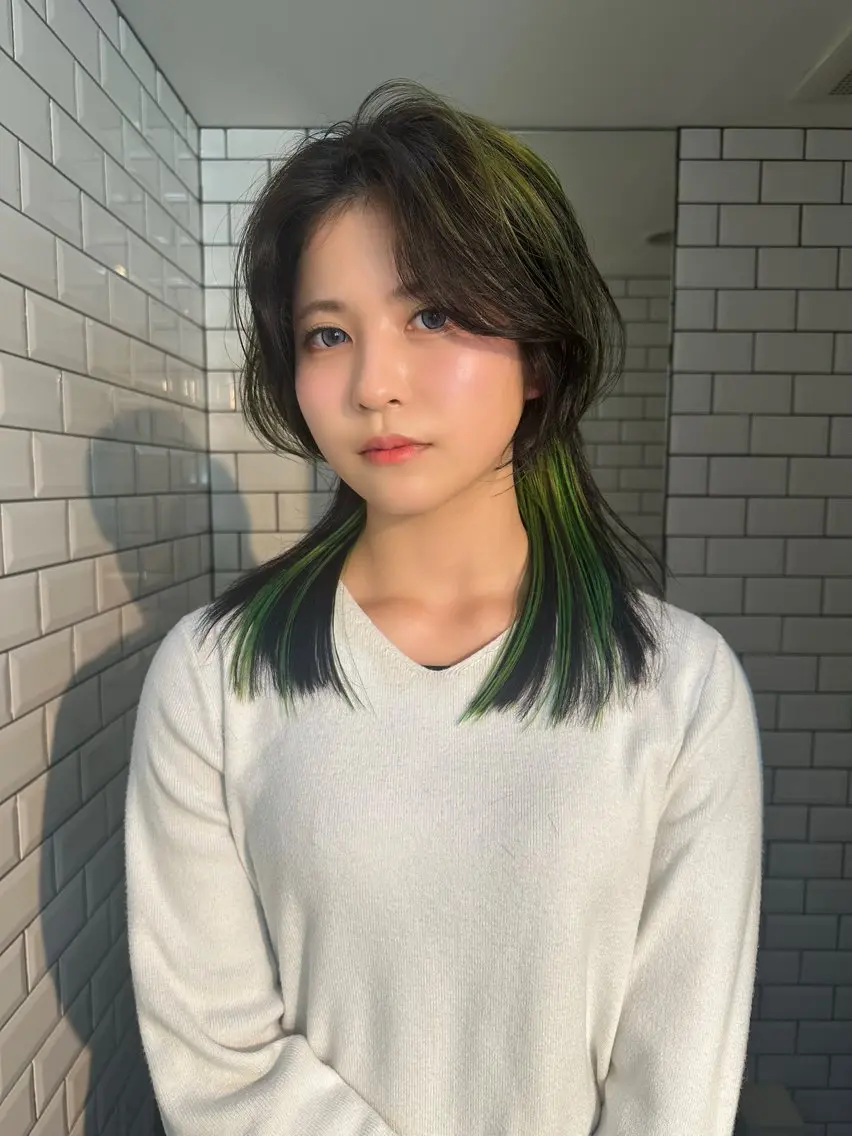 セミロング カラー ヘアアレンジ MIYU/ケアブリ ーチカラー／デザインのヘアスタイル
