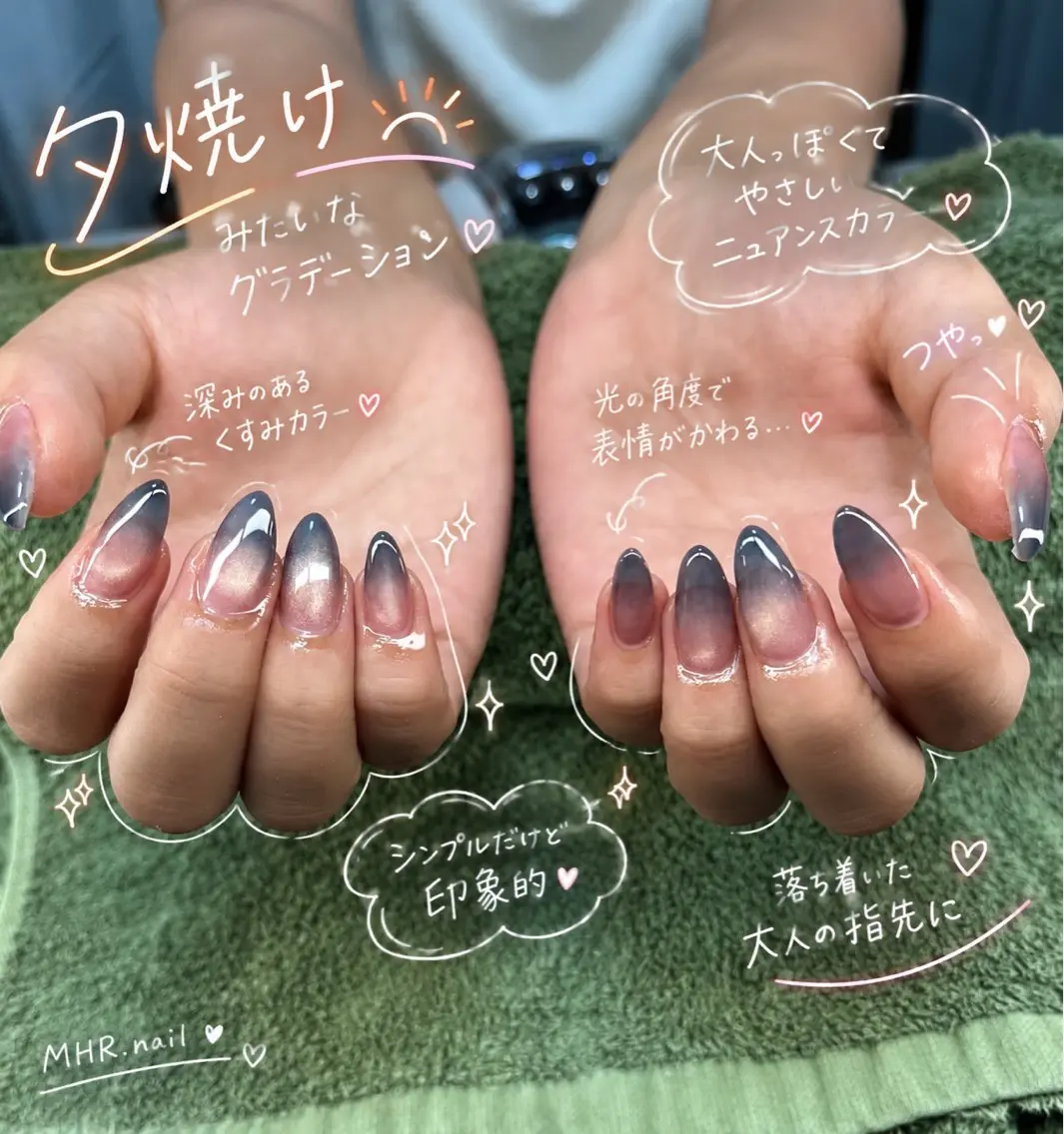 ネイル マグネットネイル ハンドネイル フットネイル MHR nailのネイルデザイン