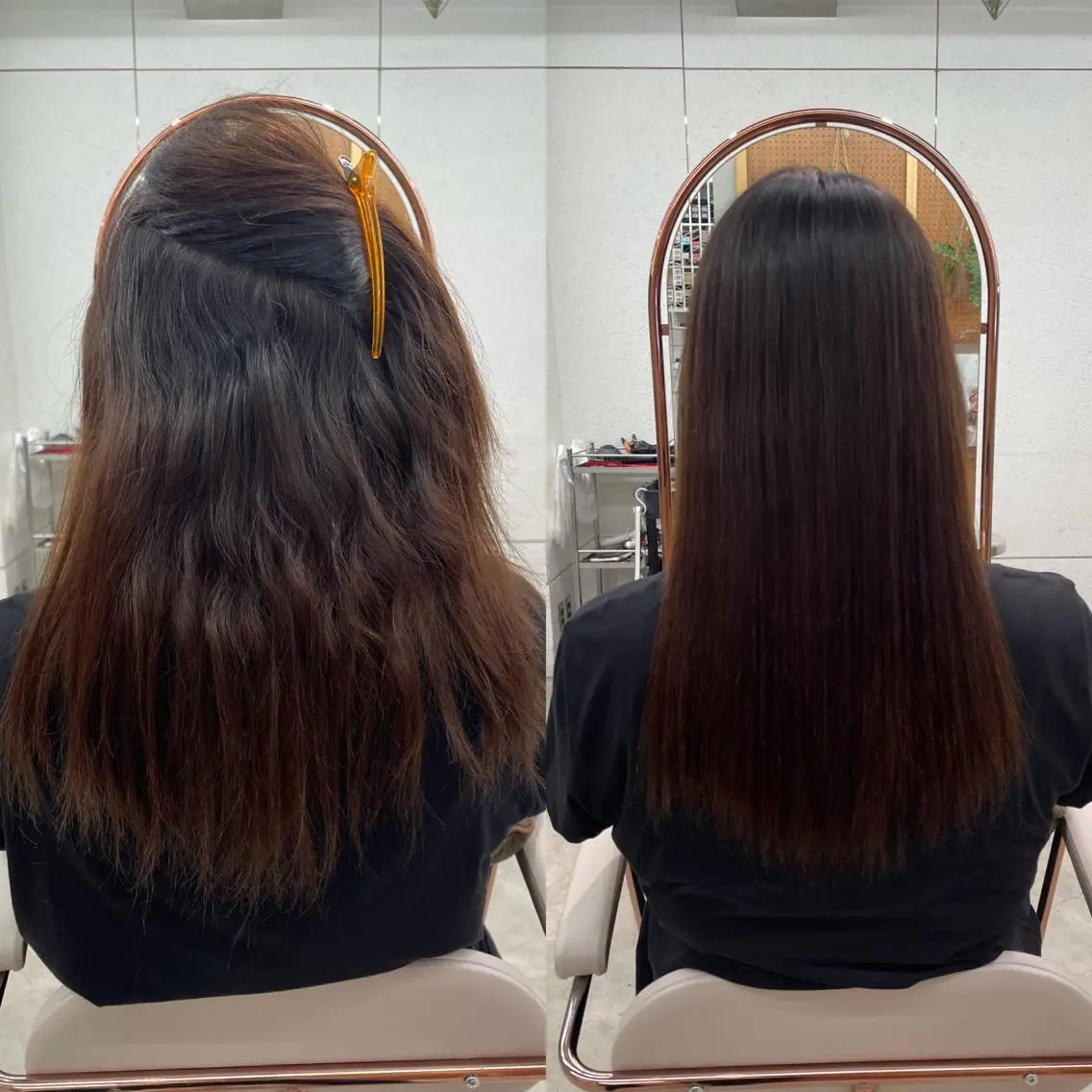 ロング 縮毛矯正 鶴井 美空のヘアスタイル