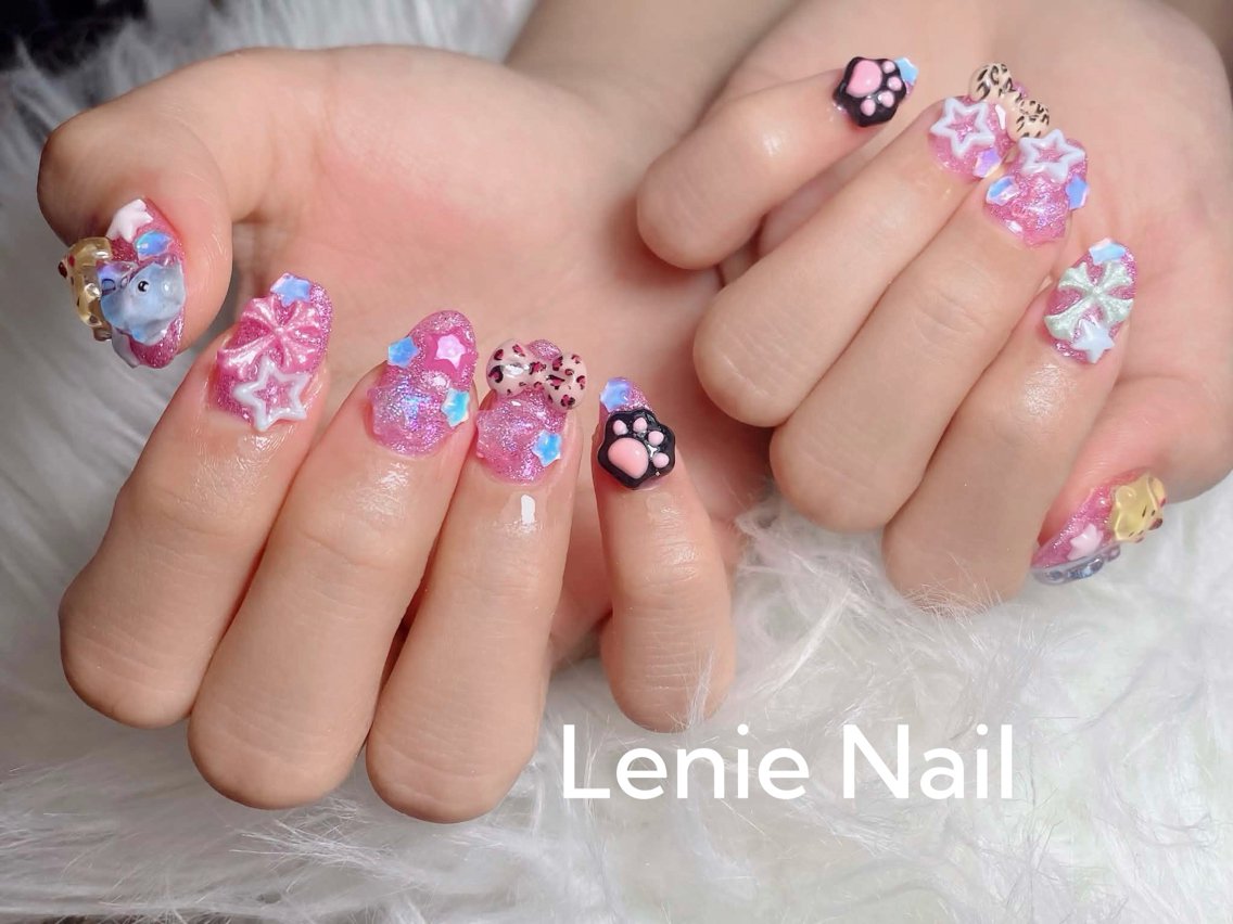 ネイル チークネイル 長さ出し フラッシュネイル フレンチネイル グラデーション ハンドネイル Lenie Nail Salonのネイルデザイン