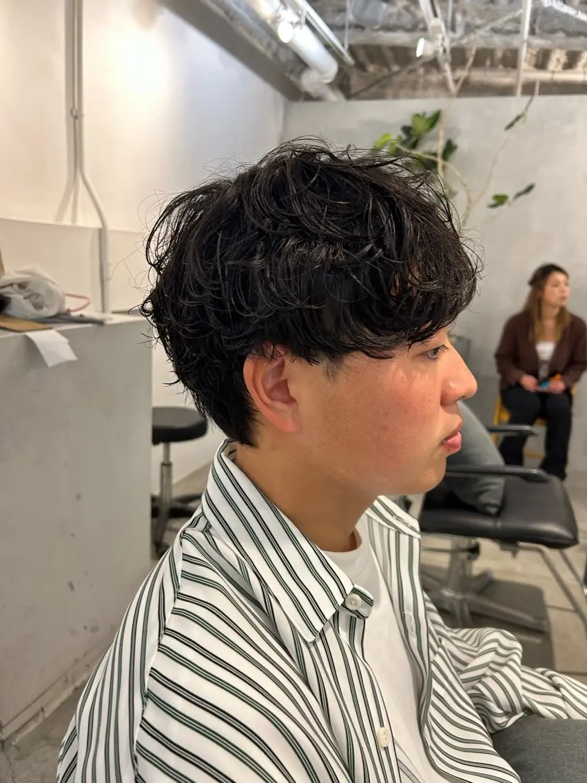 パーマ メンズ カット パーマ メンズ清潔感のプロ 💈メンズパーマ藤田のヘアスタイル