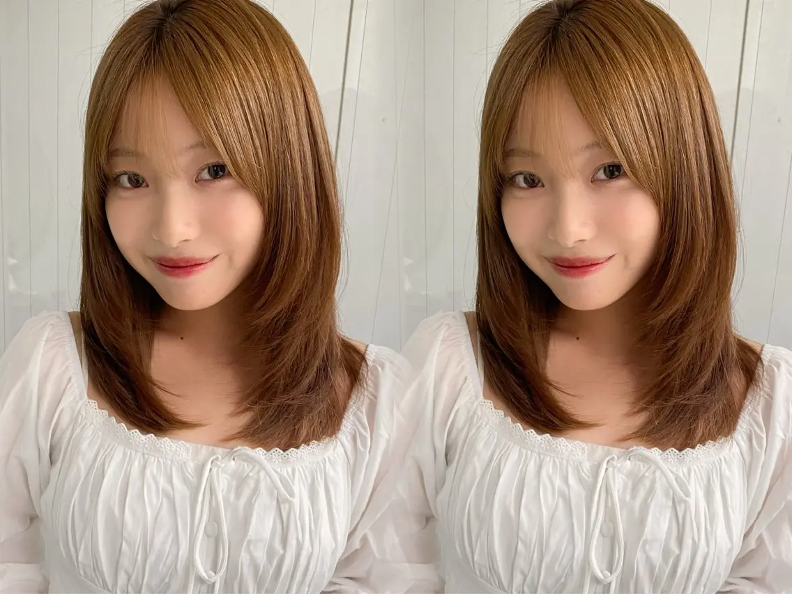 セミロング カラー レイヤーカット カット ヘアカラー トリートメント レイヤー×髪質改善✨ 渋谷/佐藤侑哉のヘアスタイル