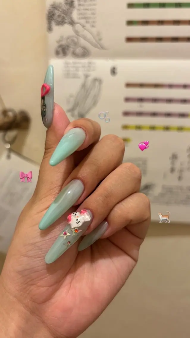 アクリル長さだしワンカラー🩵の写真