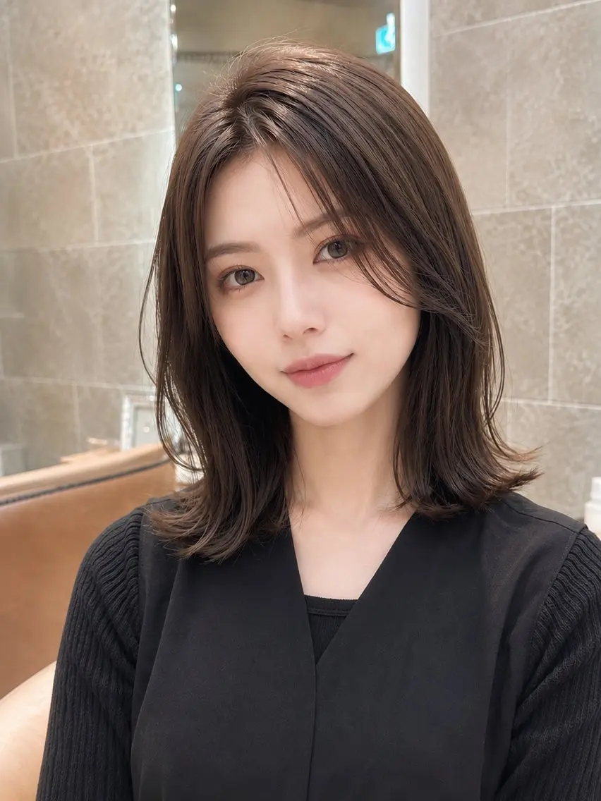 ミディアム カラー 韓国風ヘア✻透明感 カラー✻yukaのヘアスタイル