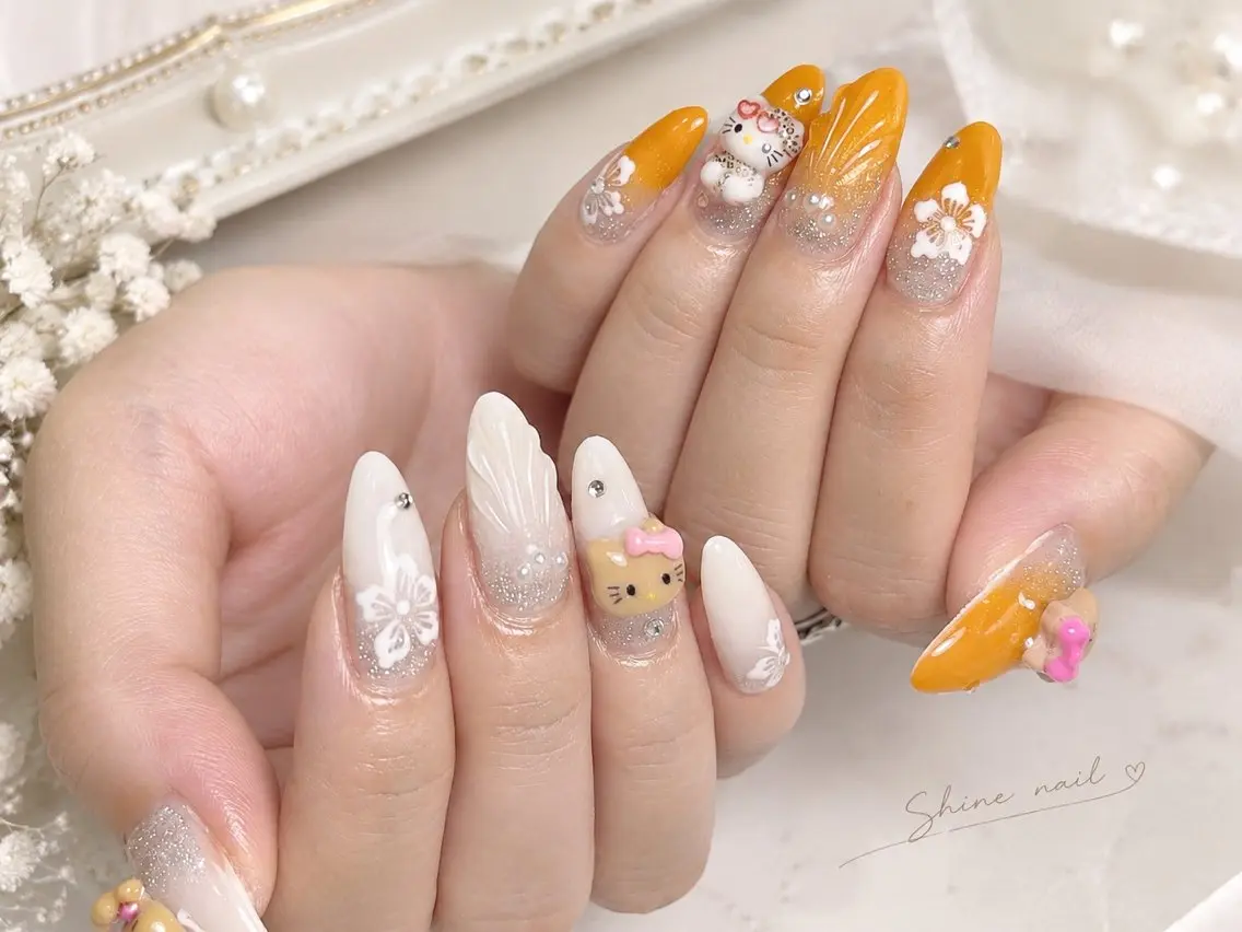 ネイル shine 🎀 長さ出し専門のネイルデザイン