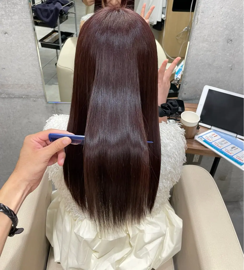 ロング カラー カット ヘアカラー トリートメント 博多/髪質改善/ /縮毛矯正/れいのヘアスタイル
