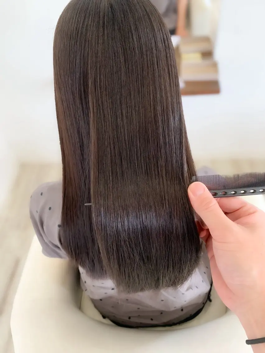 ロング カット トリートメント SHO担当髪質改善 東加古川アーティブのヘアスタイル