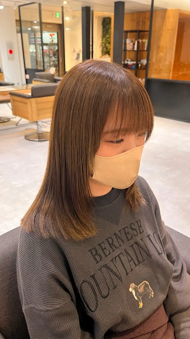 ミディアム 顔周りカット レイヤーカット 田中 もも🍑のヘアスタイル