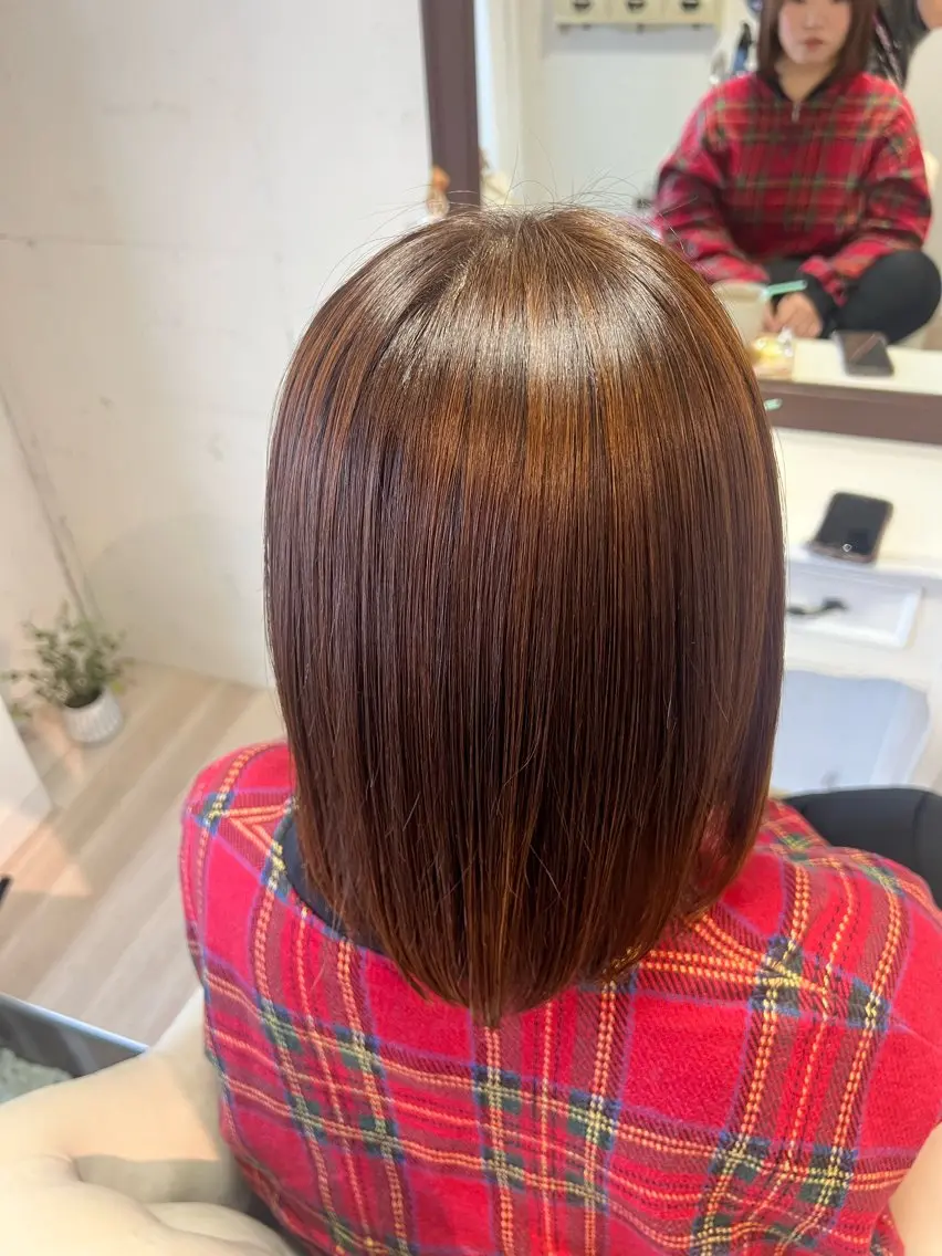ミディアム カラー ヘアカラー トリートメント eMuエミュ‪ ¨̮⃝ayakaのヘアスタイル