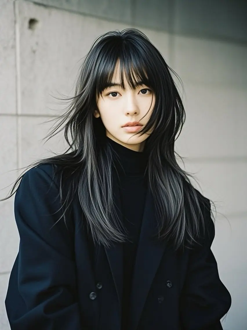 ロング ショートボブ アッシュ ボブ くびれヘア ハッシュカット カット ヘアカラー トリートメント ウルフカット 811 大阪梅田 ウルフのヘアスタイル