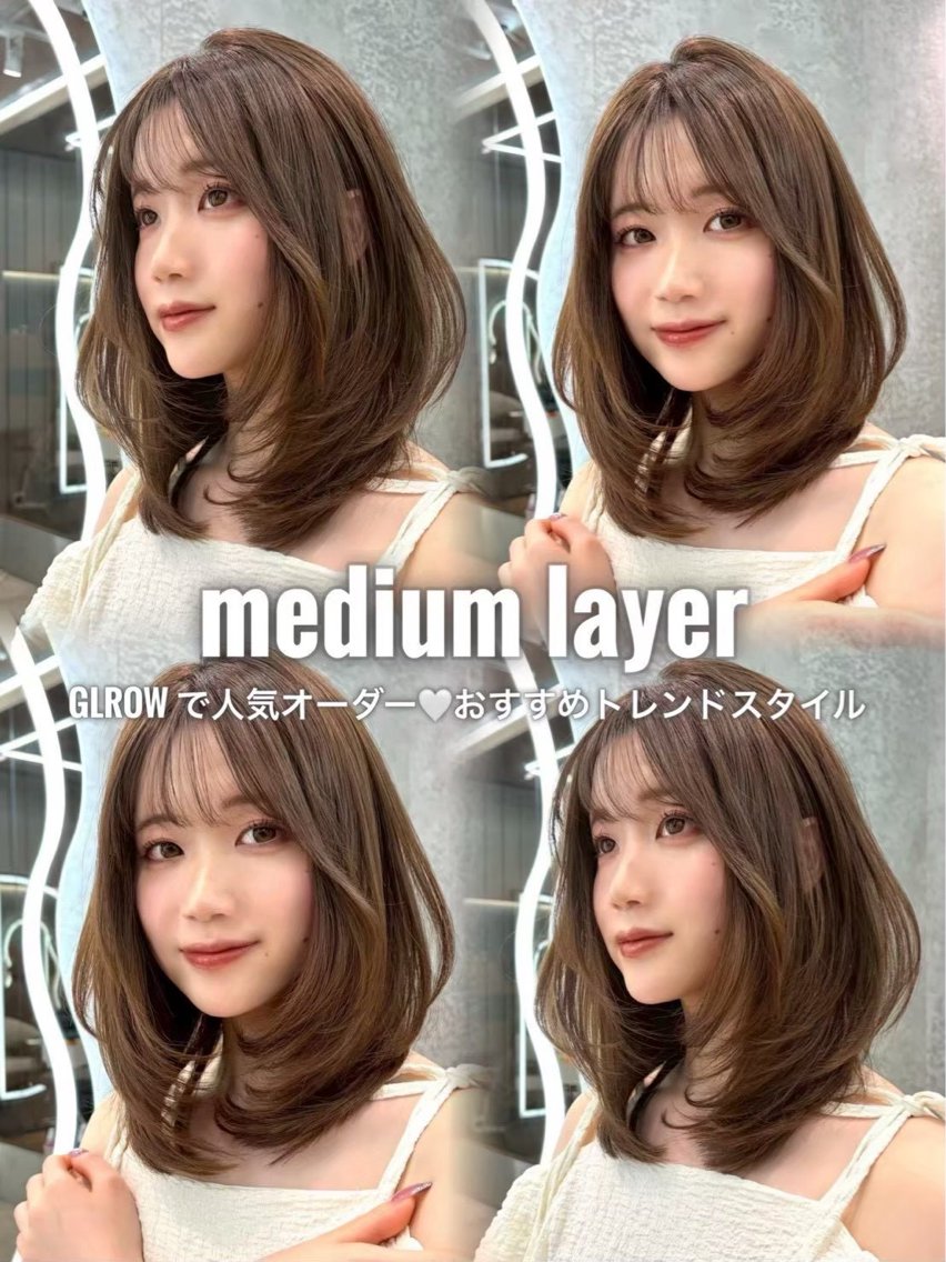 ミディアム レイヤー/ ダブルカラーセナ🎀のヘアスタイル