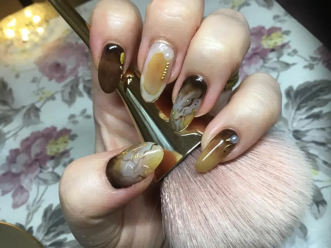 ネイル アートネイル 大理石ネイル(マーブル) 持ち込み プライベートサロン jewel nailのネイルデザイン