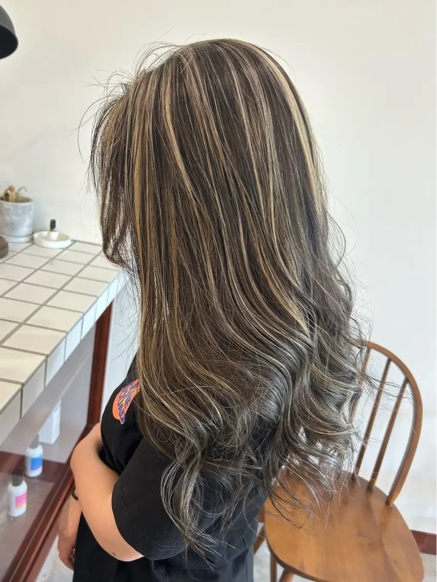 ロング カラー カット ヘアカラー ayuna 海外スタイルのヘアスタイル