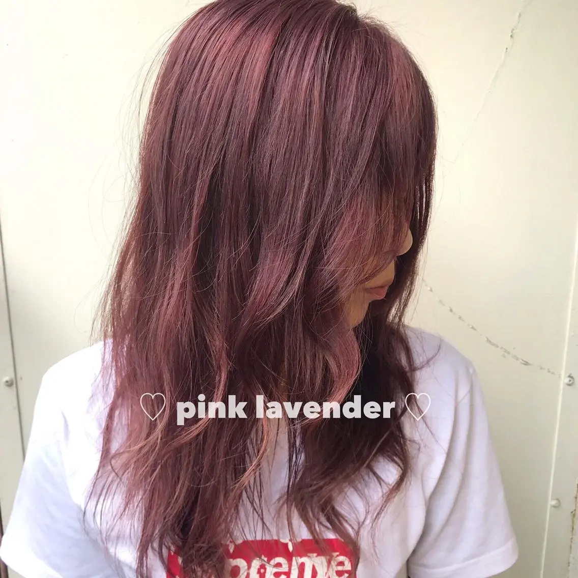ロング ピンクラベンダー ブリーチなしカラー ダブルカラーエクステのヘアスタイル