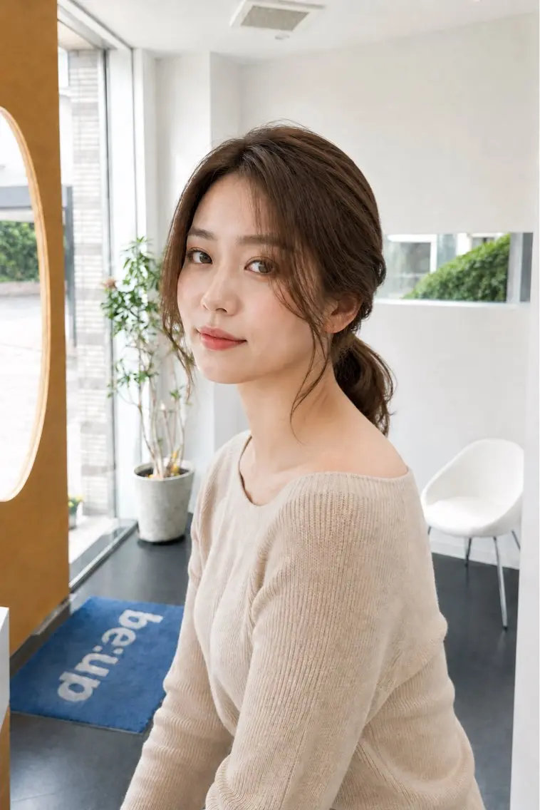 ミディアム カラー おくれ毛 松本 将太のヘアスタイル