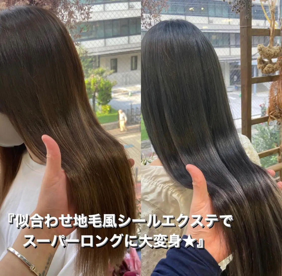 ミディアム シールエクステ ボブ エクステ 伸ばしかけ 松尾太樹 【pia】福岡美容室のヘアスタイル